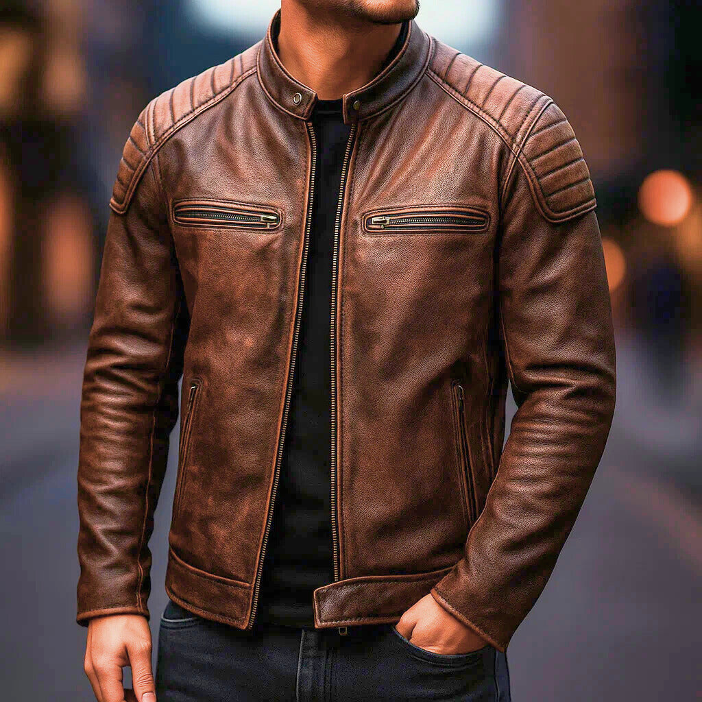 Veste Matteo™ | Cuir Premium & Esprit Vintage