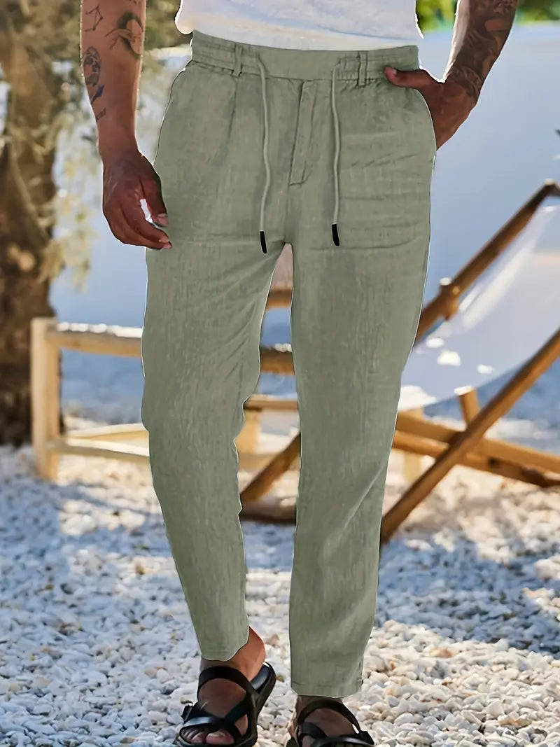 Zoléa | PANTALONS LARGES EN LIN AVEC CORDON