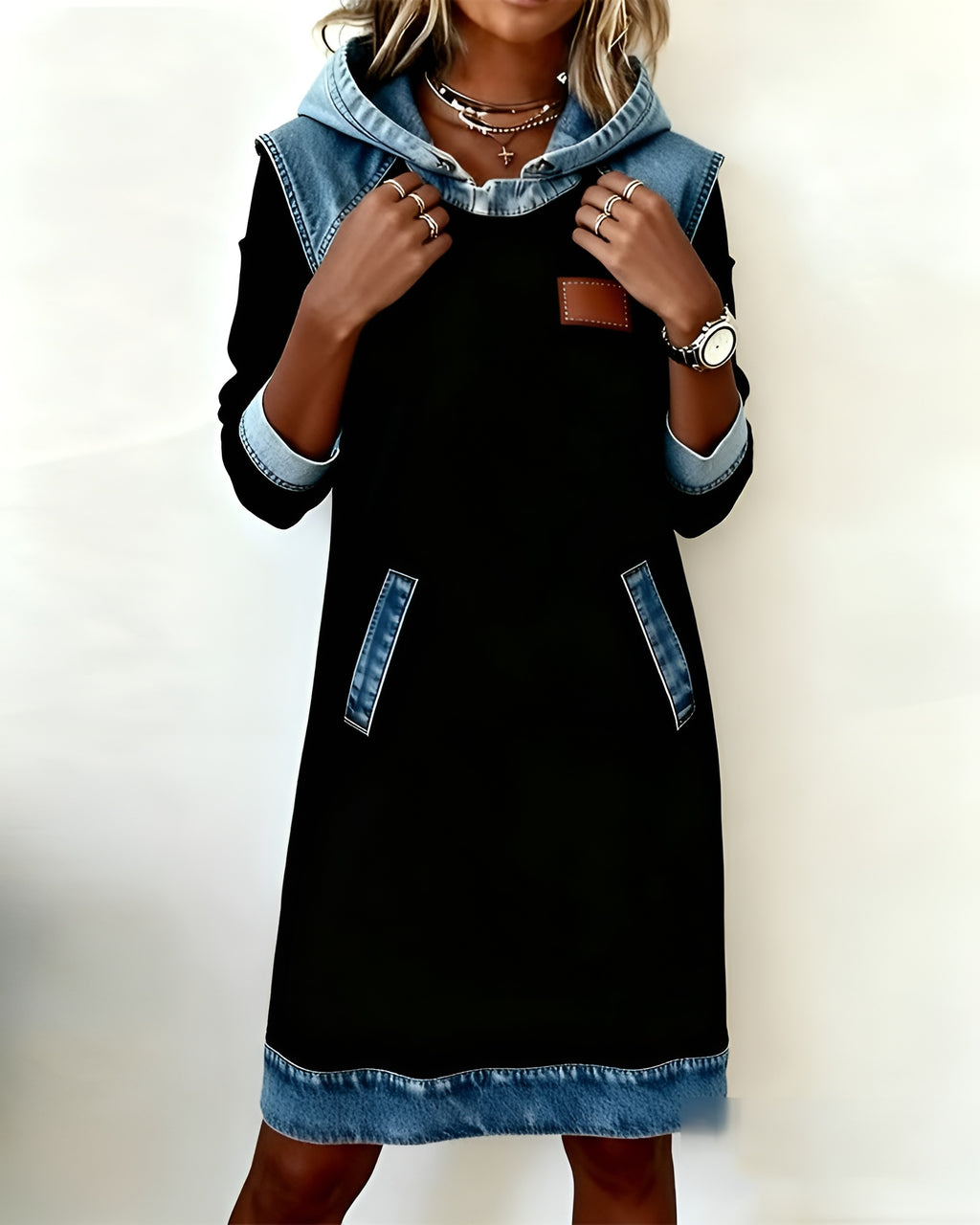 Robe Amélia™ | Élégance Contrastée