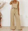 Megan - Ensemble Top Minimaliste et Pantalon Évasé
