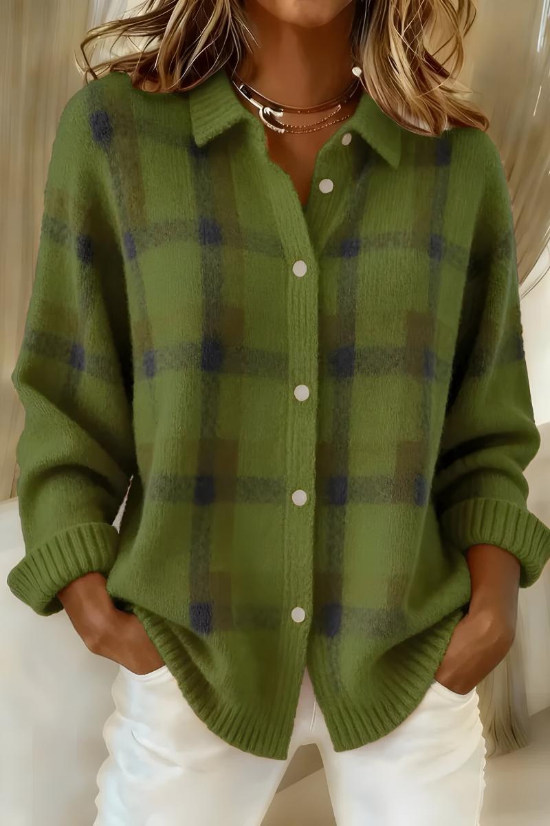 Tessa™ | Le Gilet Maille à Carreaux