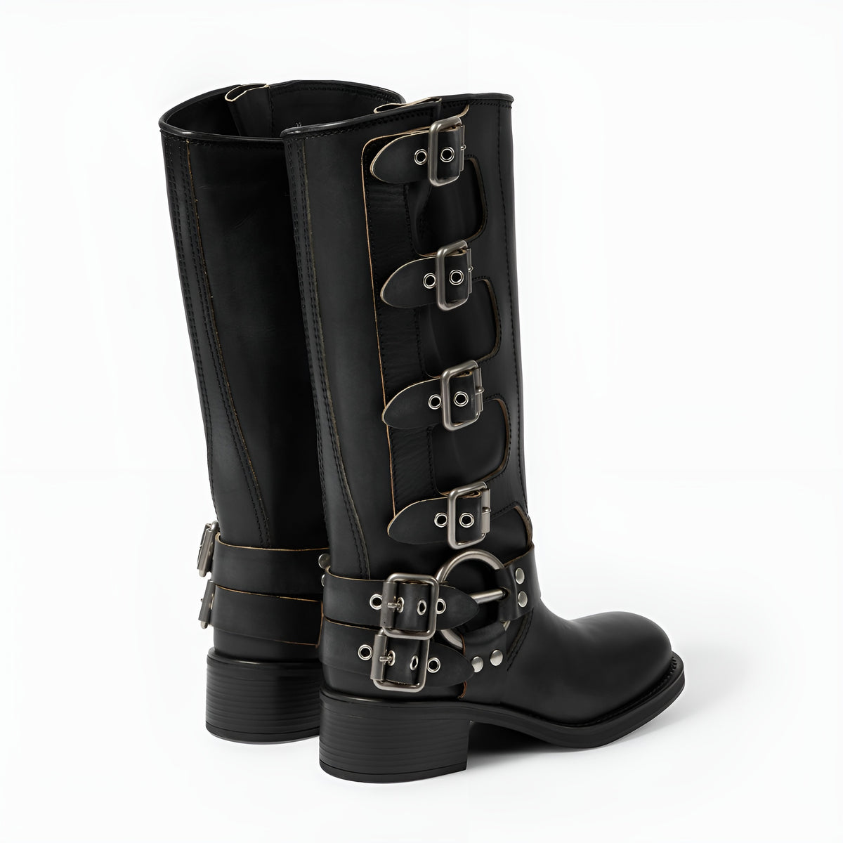 Boots Valère™ | Cuir Authentique à Boucles Métalliques