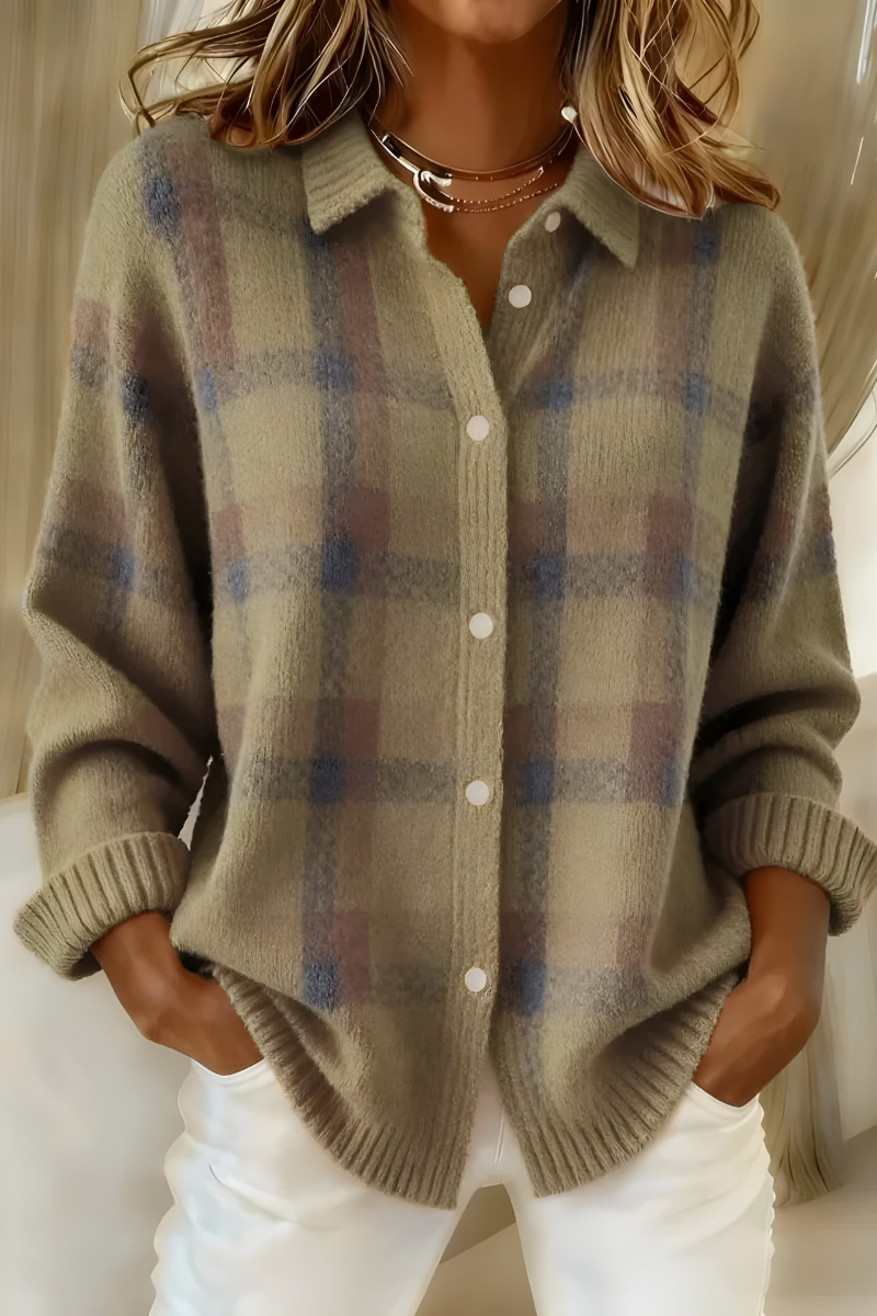 Tessa™ | Le Gilet Maille à Carreaux