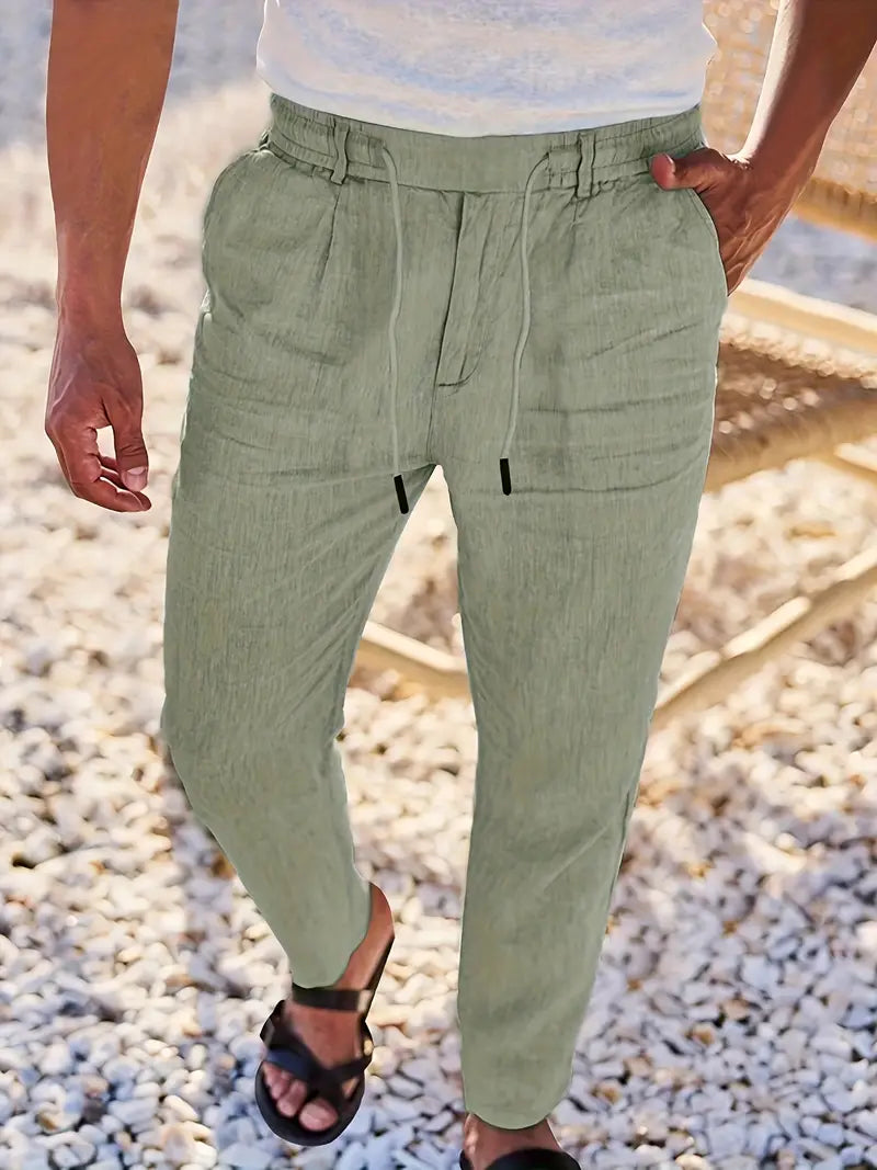 Zoléa | PANTALONS LARGES EN LIN AVEC CORDON
