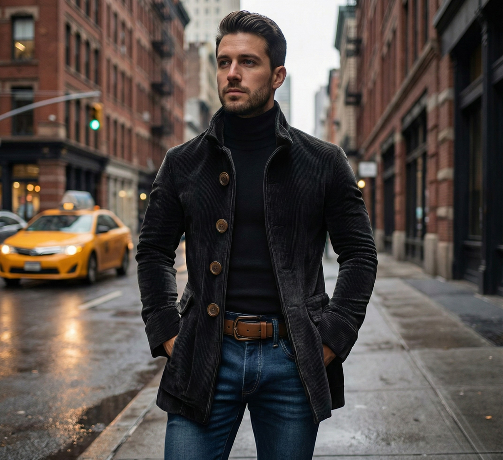 David | La Veste en Velours Côtelé