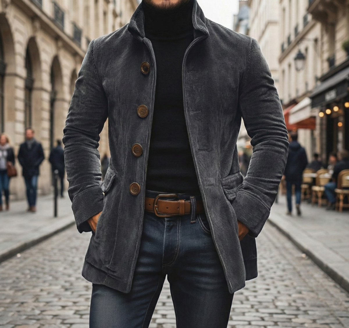 David | La Veste en Velours Côtelé