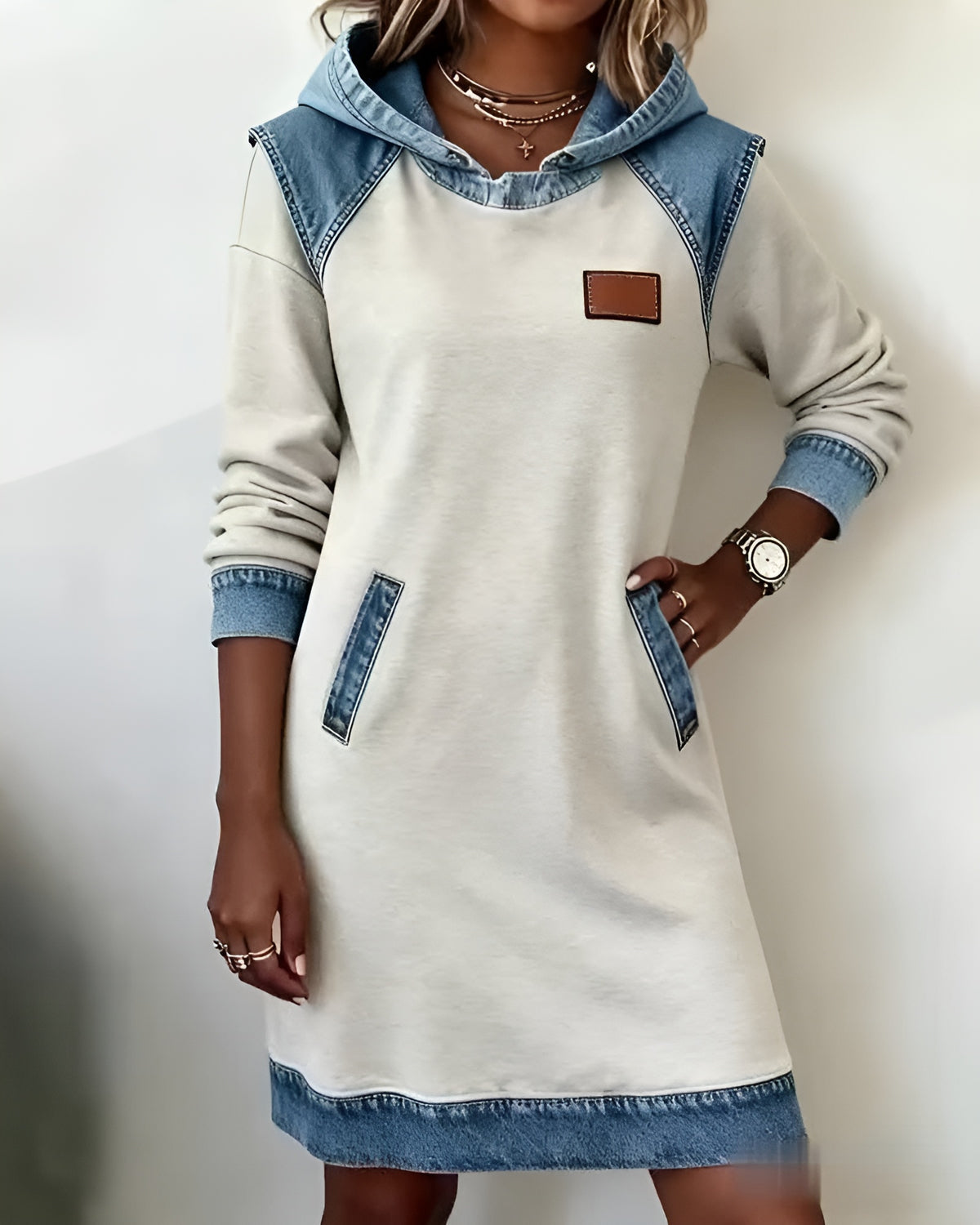 Robe Amélia™ | Élégance Contrastée
