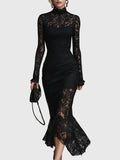 Monica | Robe Maxi Évasée en Dentelle Élégante