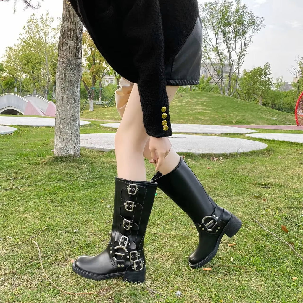Boots Valère™ | Cuir Authentique à Boucles Métalliques
