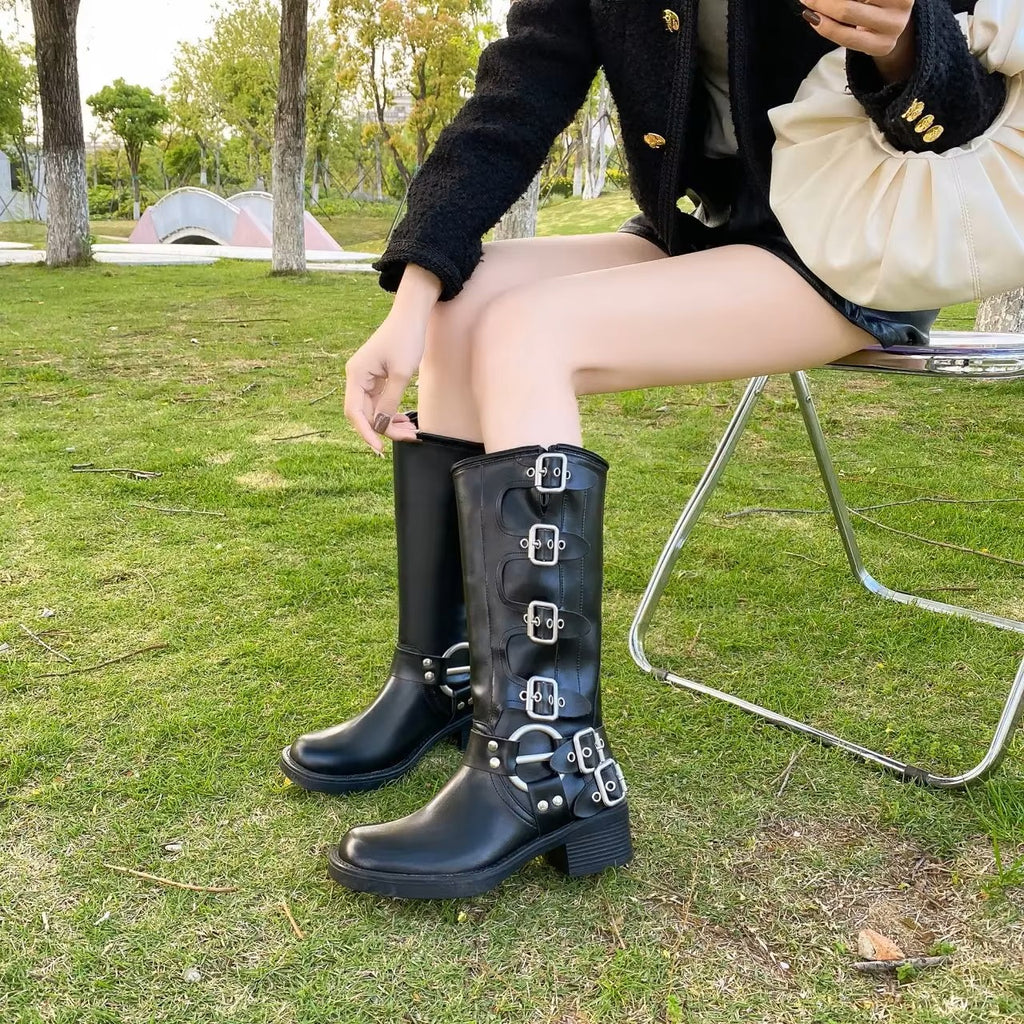 Boots Valère™ | Cuir Authentique à Boucles Métalliques