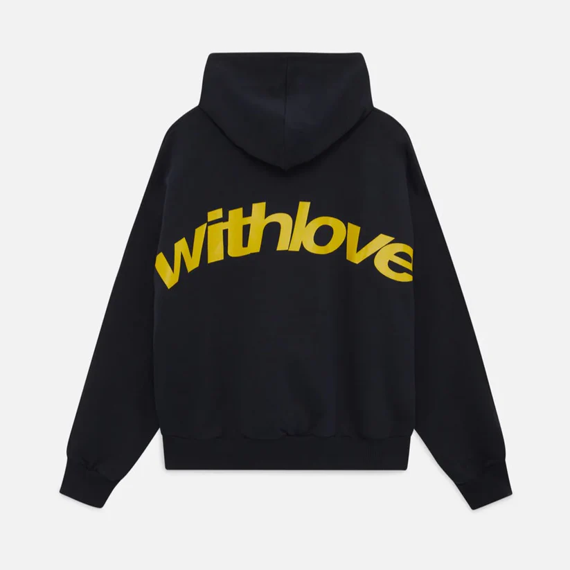 Noir avec lettres jaunes (plus que 7 en stock) / S