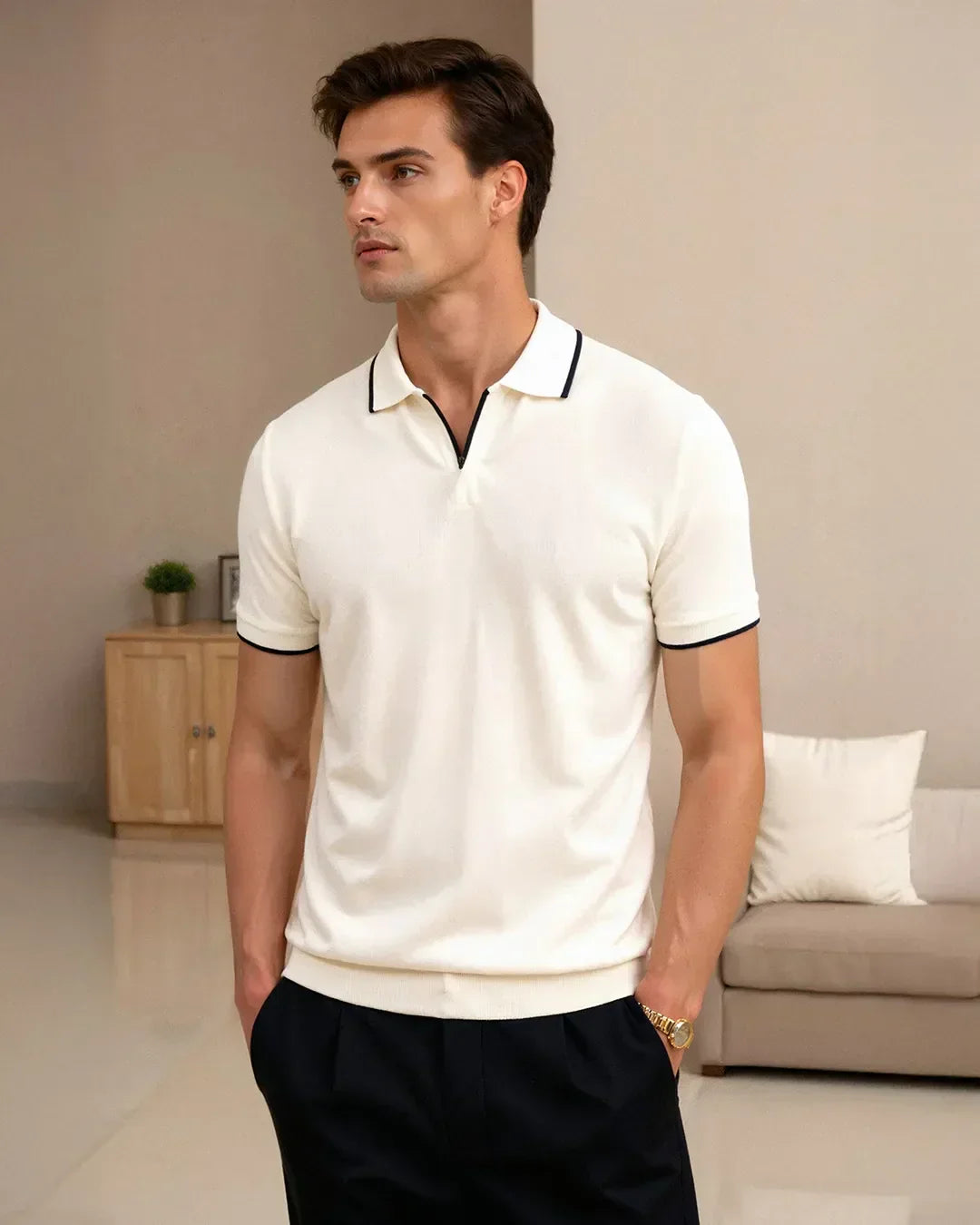 Zoléa | POLO SUR MESURE EN PIQUÉ AVEC DÉTAILS CONTRASTANTS